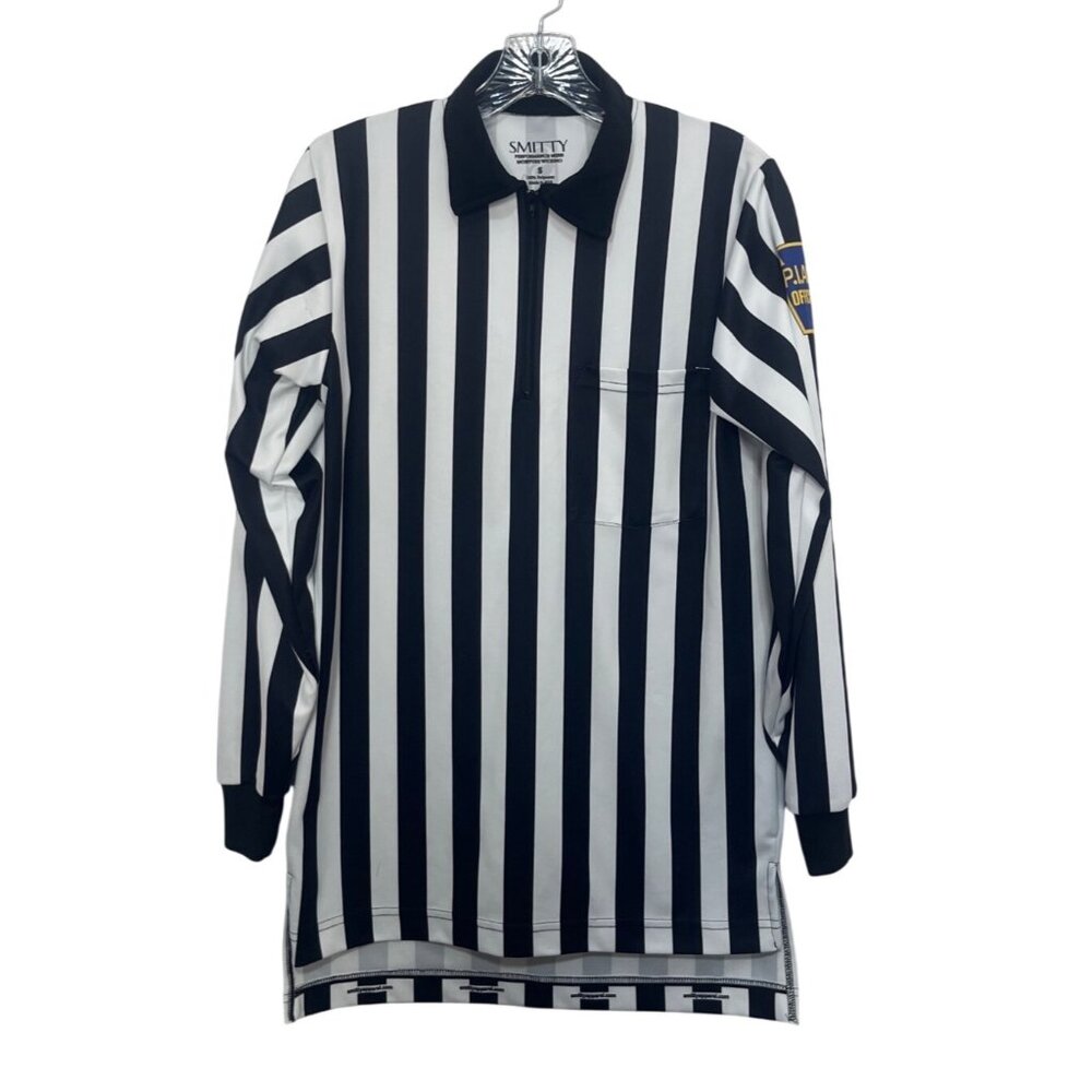 Smitty Long Sleeve Referee Shirt Small Black White Stripe USA Made
